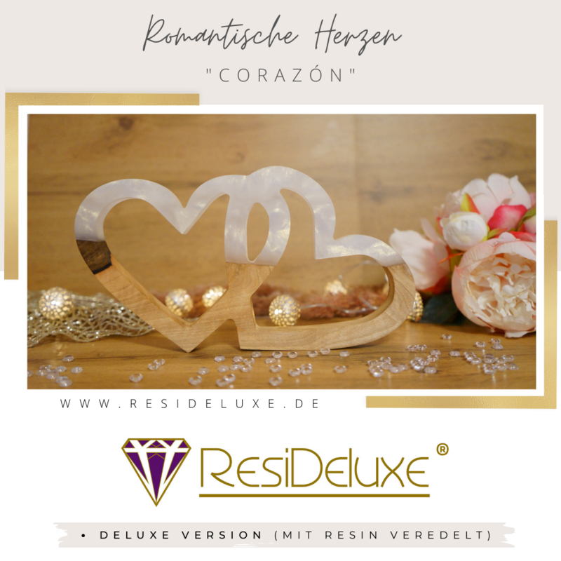 Romantische Herzen &quot;CORAZÒN&quot; (Walnuss/weiß)