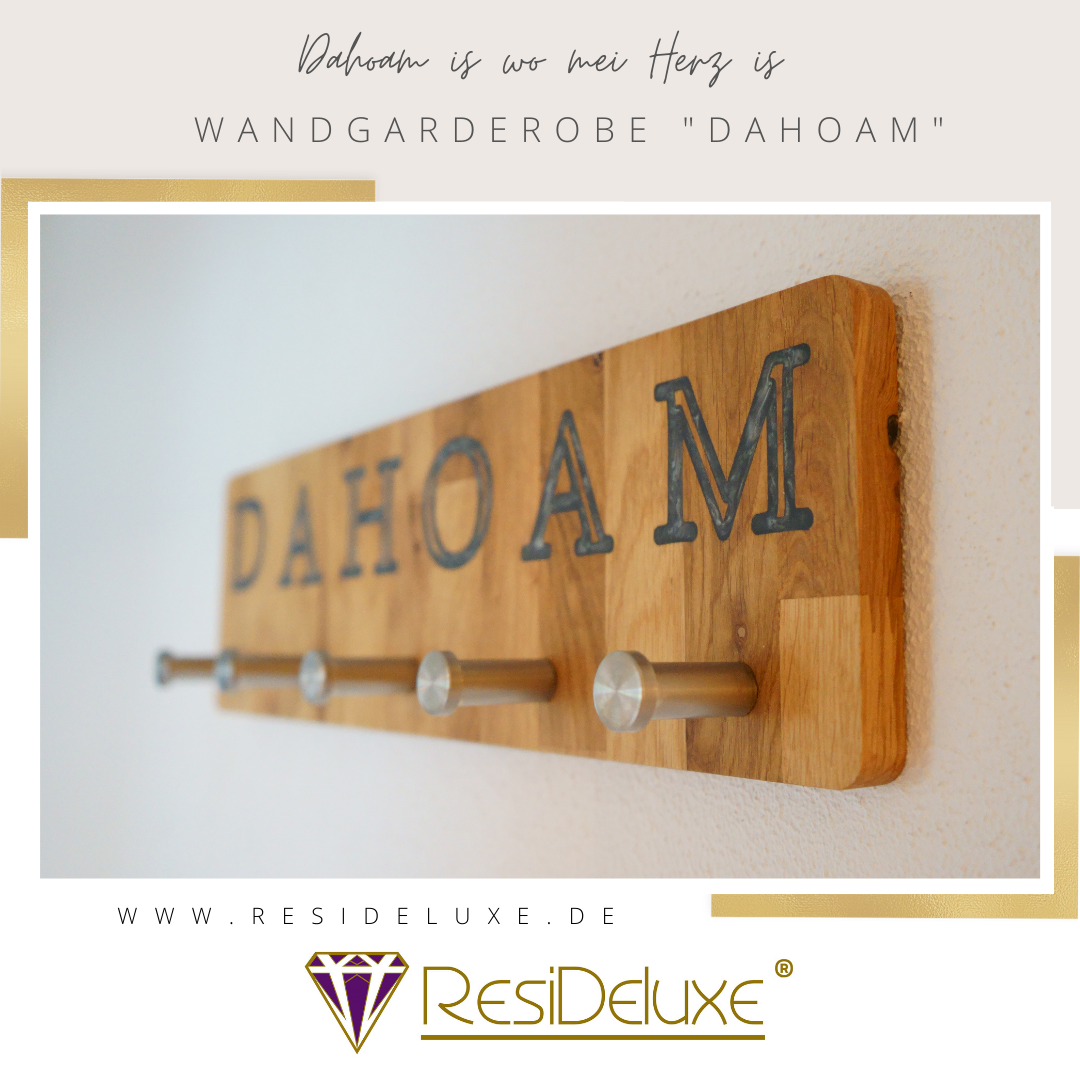 Wandgarderobe &quot;DAHOAM&quot; (Eiche/grau)