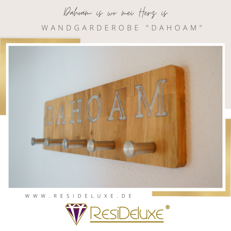 Wandgarderobe &quot;DAHOAM&quot; (Eiche/weiß)
