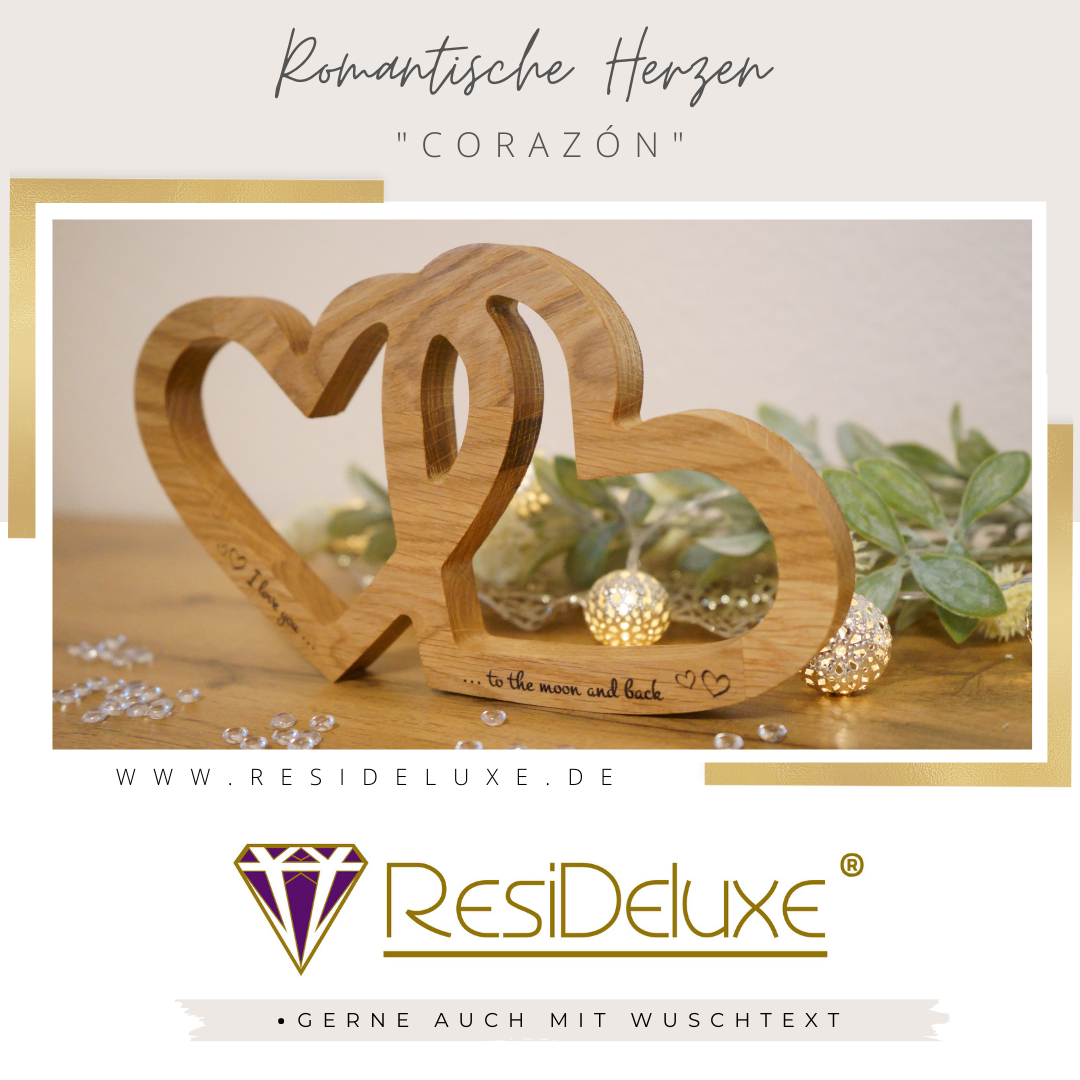 Romantische Herzen &quot;CORAZÒN&quot; (Eiche)