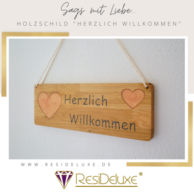 Holzschilder &quot;Herzlich Willkommen&quot;