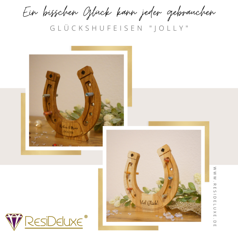 Glückshufeisen &quot;JOLLY&quot; (Eiche oder Eiche dunkel veredelt)