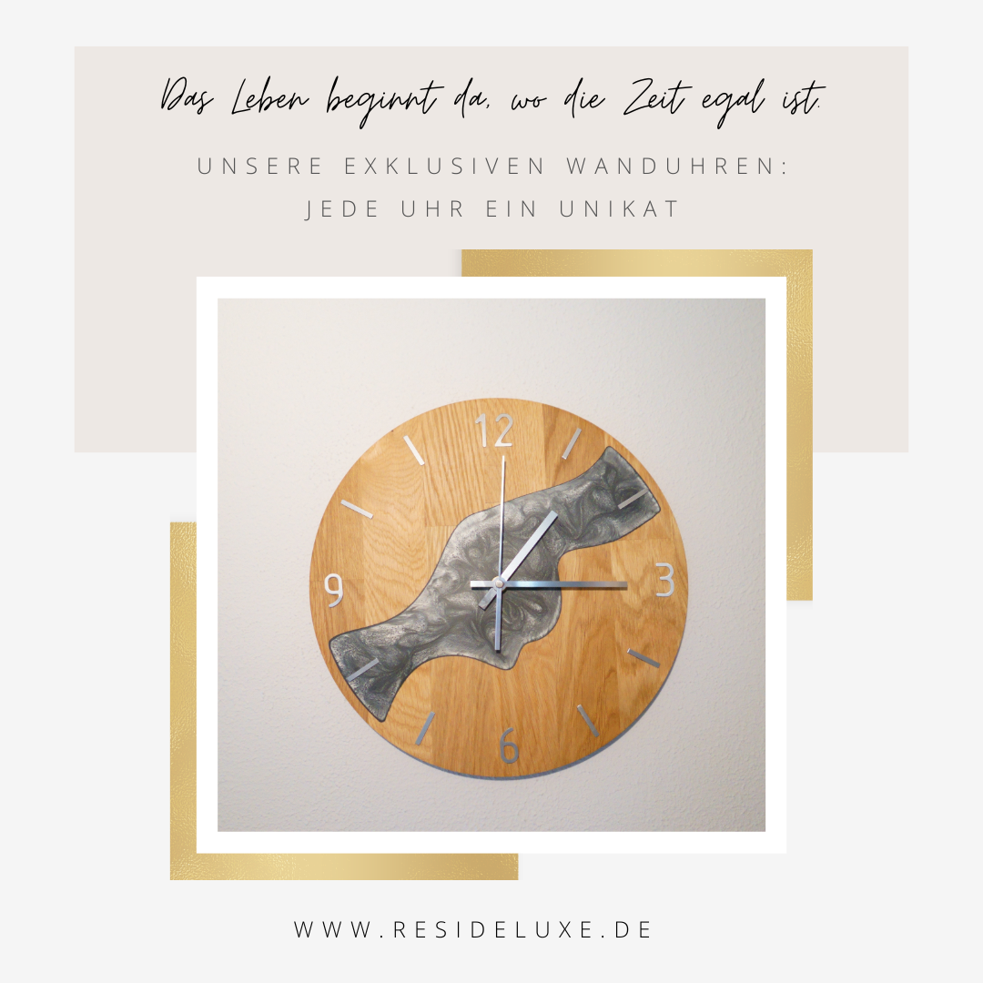 Wanduhr &quot;RIVER&quot; (Eiche/anthrazit)