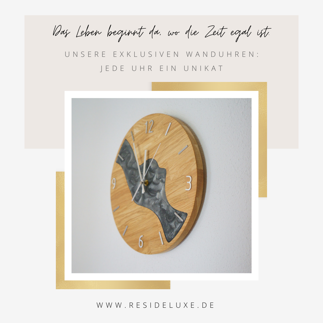 Wanduhr &quot;RIVER&quot; (Eiche/anthrazit)