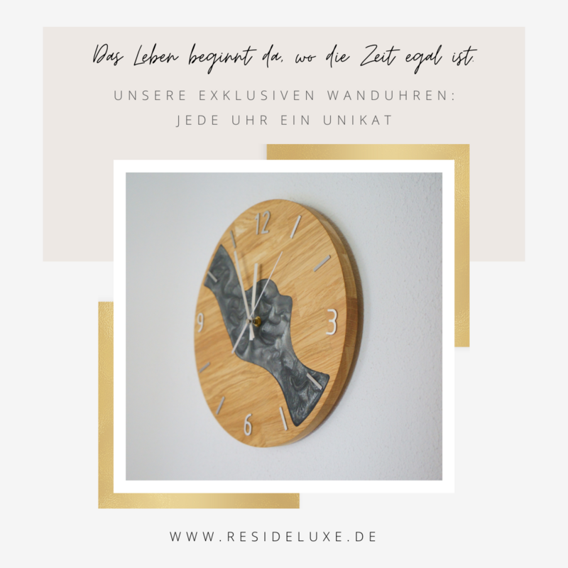 Wanduhr &quot;RIVER&quot; (Eiche/anthrazit)