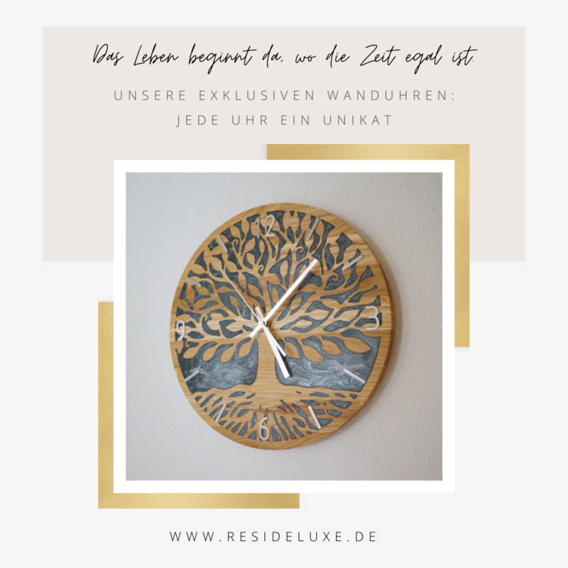 Wanduhr &quot;LEBENSBAUM&quot; (Eiche/anthrazit)