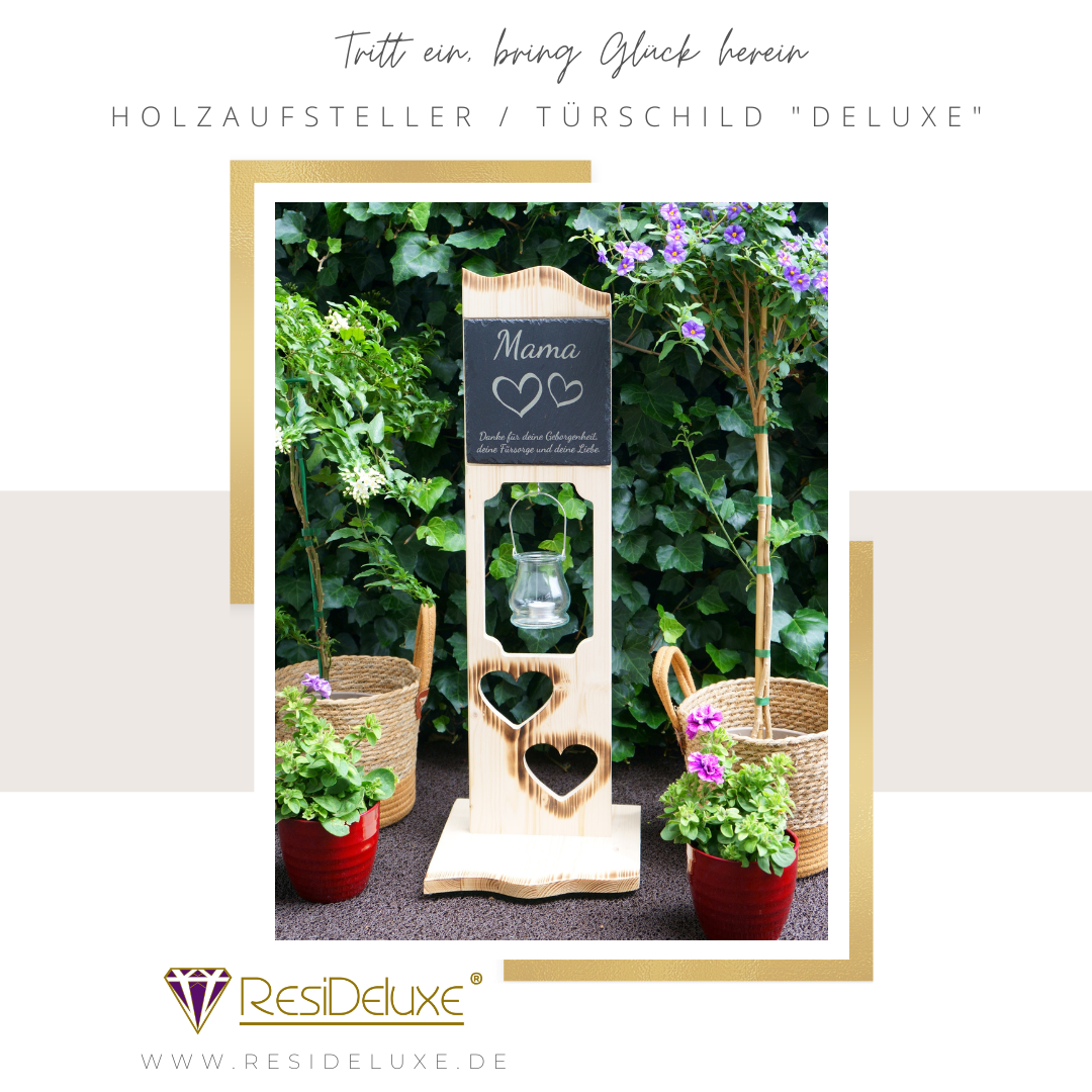 Holzaufsteller DELUXE (Modell: Herzen)