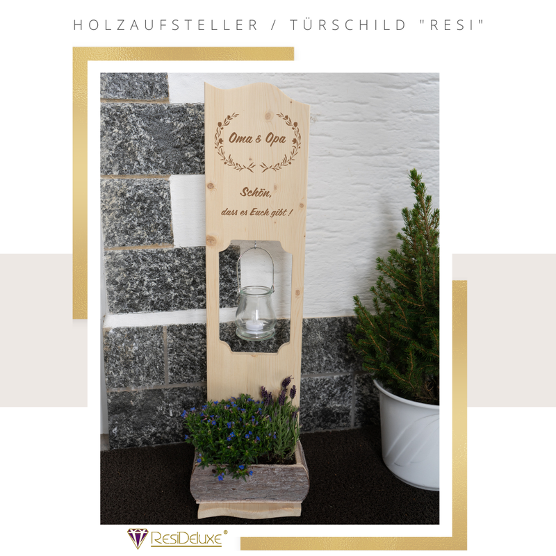 Holzaufsteller &quot;RESI&quot; (Modell: Oma, Opa 1)