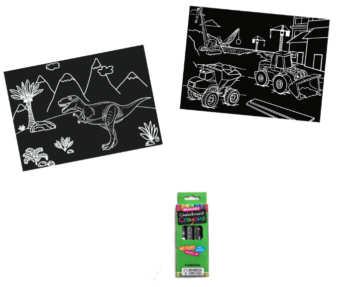 Set lavagna MiniMats Dinosauri e Ruspe
