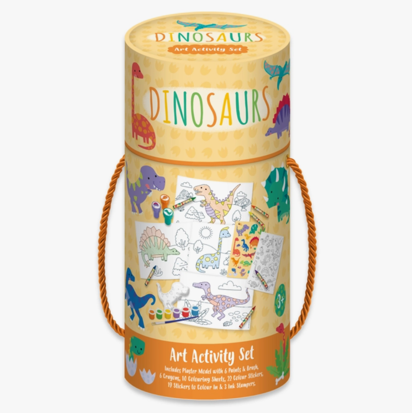 Set di attività artistiche con dinosauri