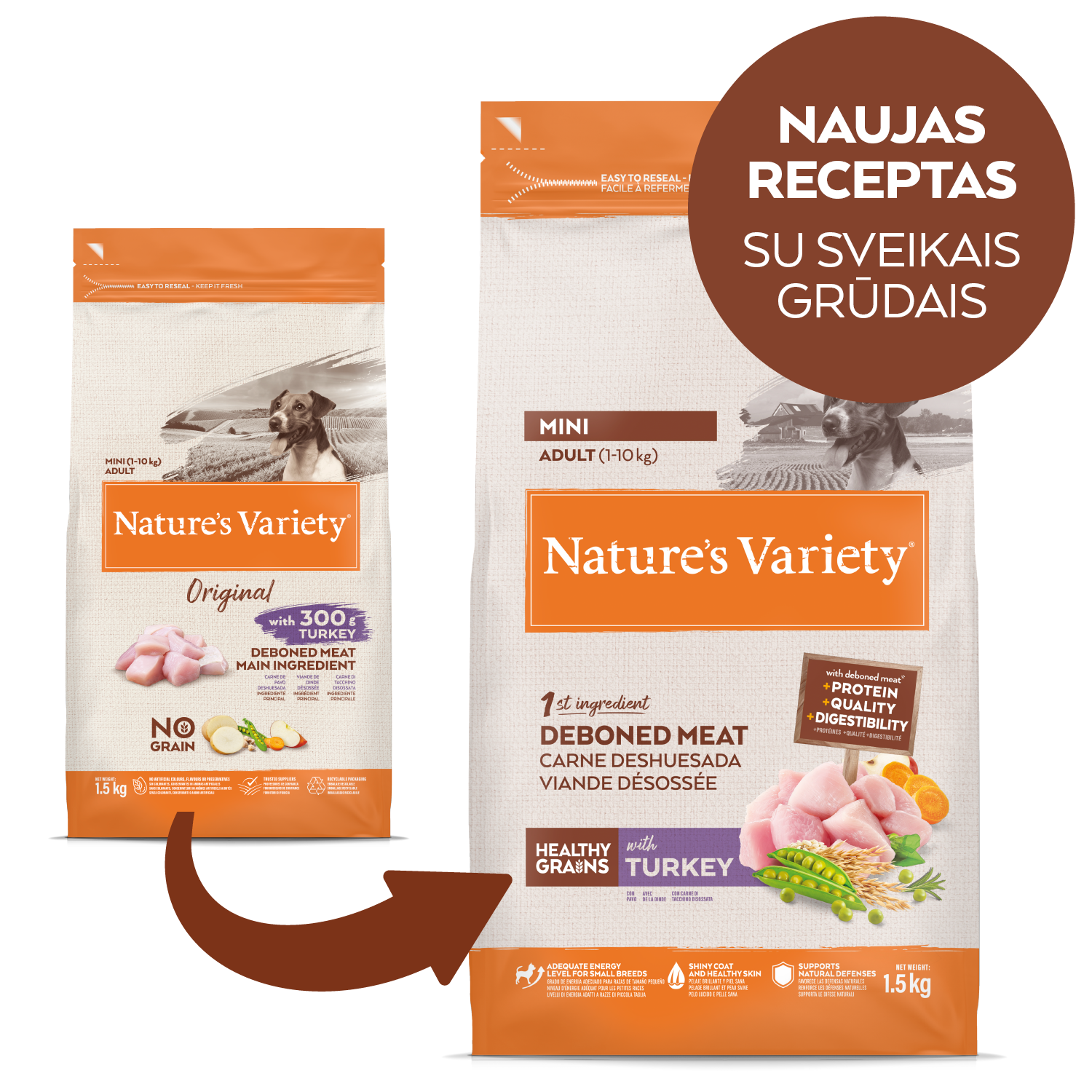 HEALTHY GRAINS MINI ADULT (kalakutiena)