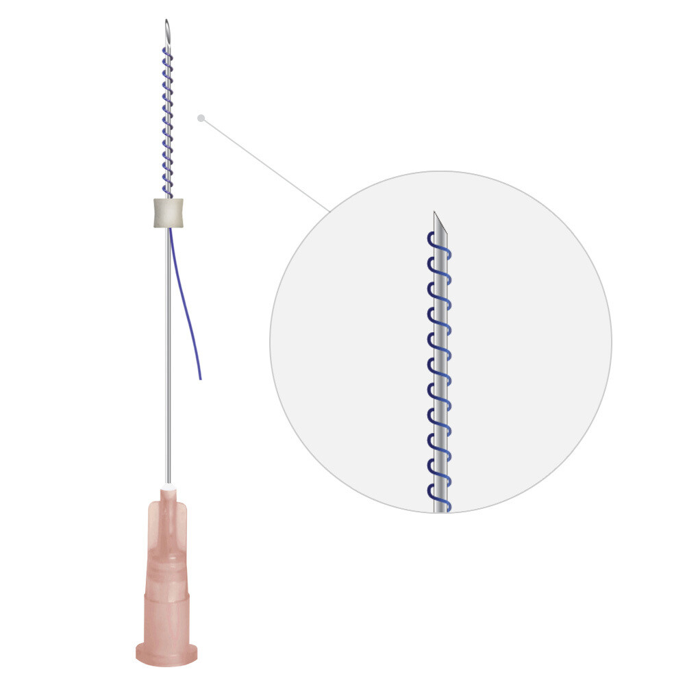 Spring/Screw PDO Fäden Thread mit Nadel (27G-30G)