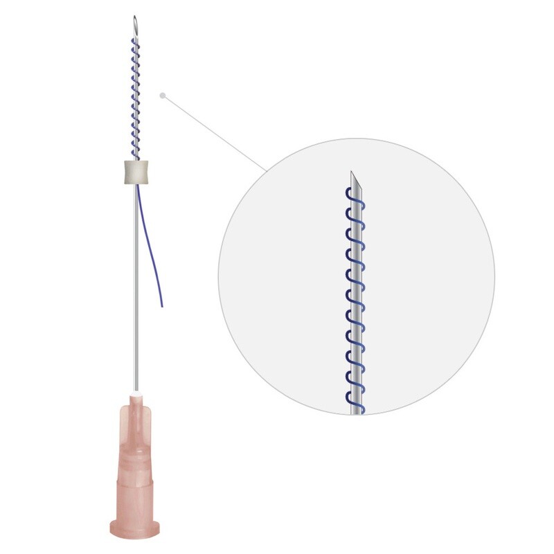 Spring/Screw PDO Fäden Thread mit Nadel (27G-30G)