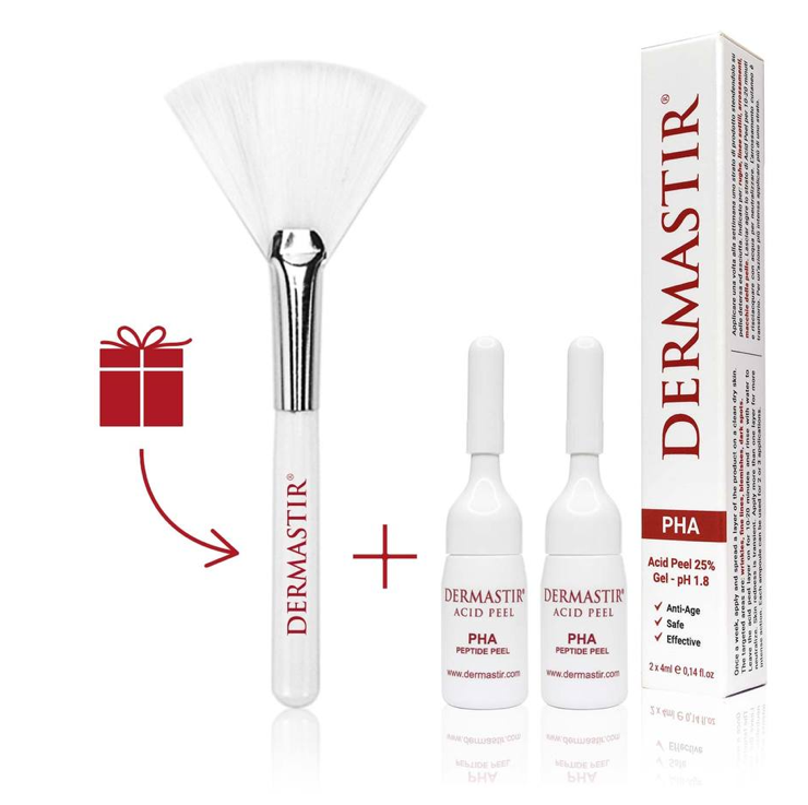 Dermastir Pha Acid Peel 25% Gel PH 1.8 + Free Fan Brush