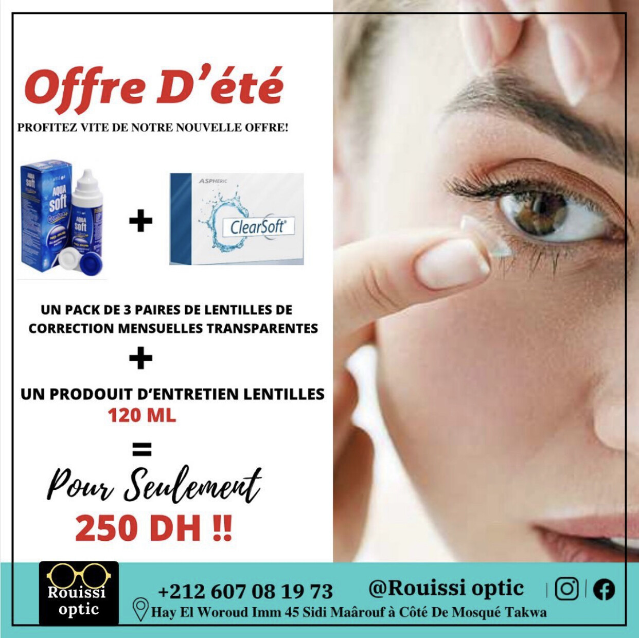 Promo lentilles transparentes