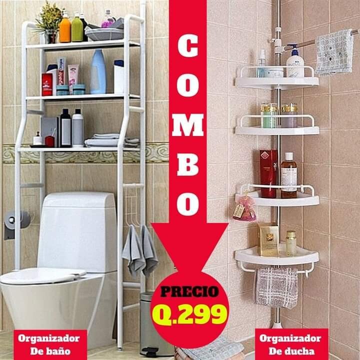 COMBO DE ORGANIZADOR DE BAÑO Y DUCHA
