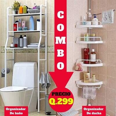 COMBO DE ORGANIZADOR DE BAÑO Y DUCHA