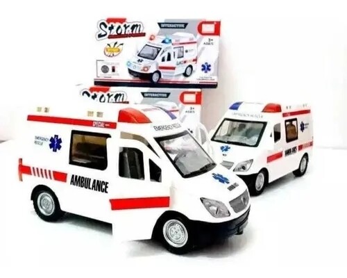 Carro ambulancia con sonido y luces led, movimiento xon sensores de proximidad