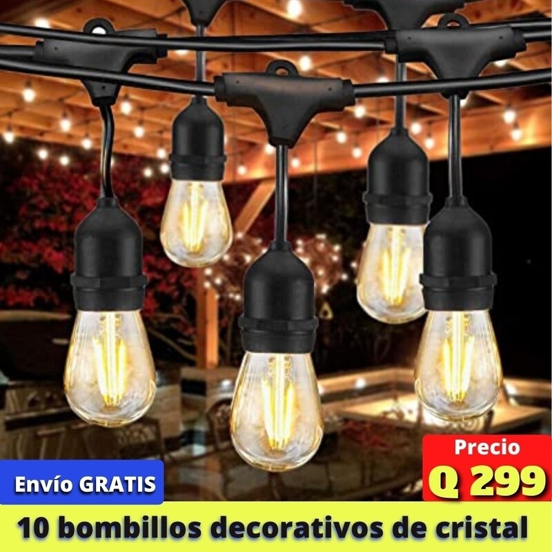 Juego de bombillas decorativas para jardín, Vintage