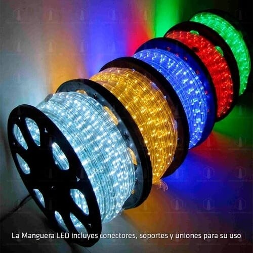 Manguera de luz led multicolor con control remoto de 10 metros