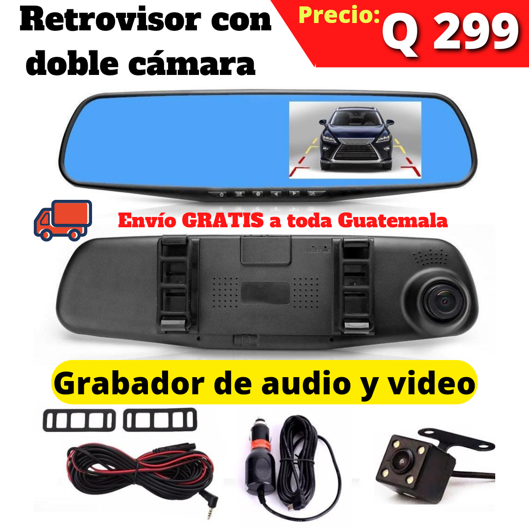 RETROVISOR CON CAMARA FRONTAL Y DE REVERSA