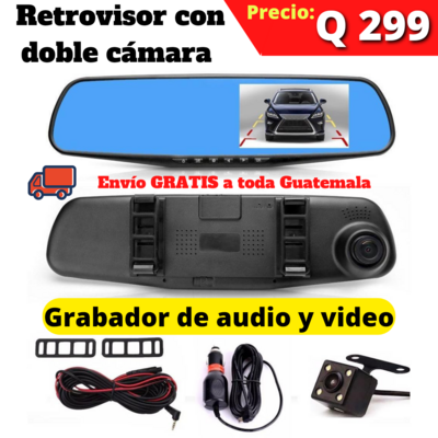 RETROVISOR CON CAMARA FRONTAL Y DE REVERSA