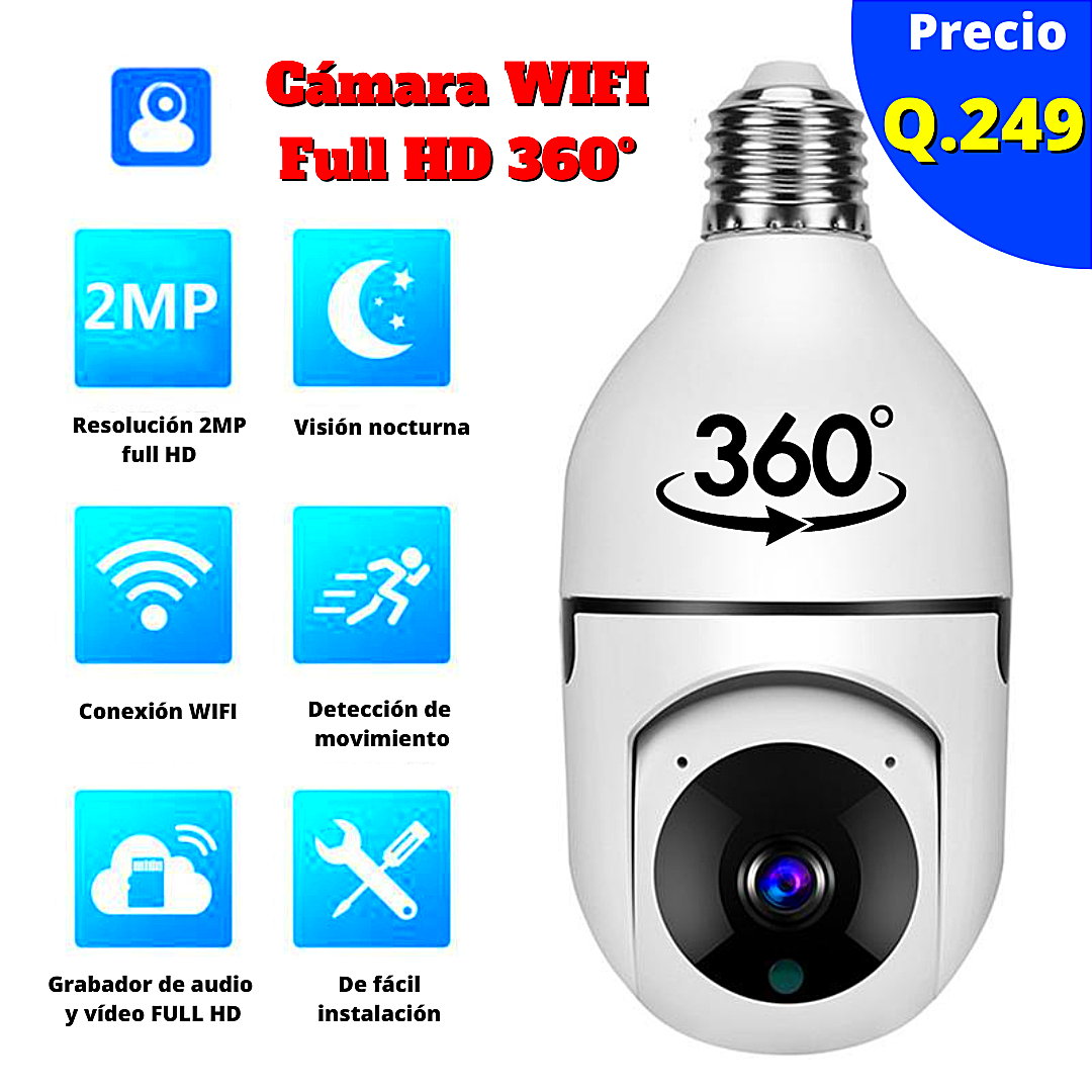 Cámara WiFi IP, rotación 360º