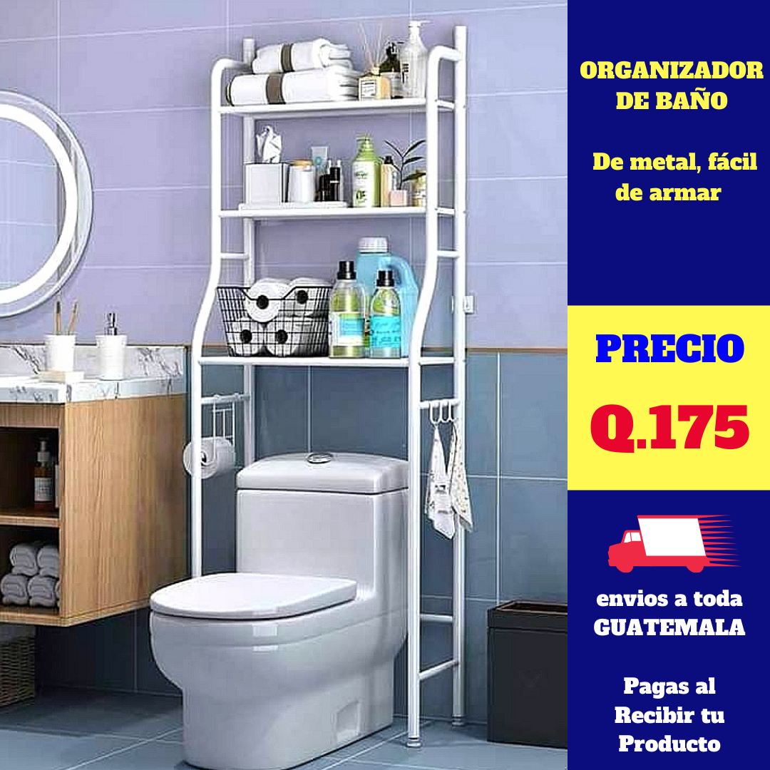 Organizador de metal para baño