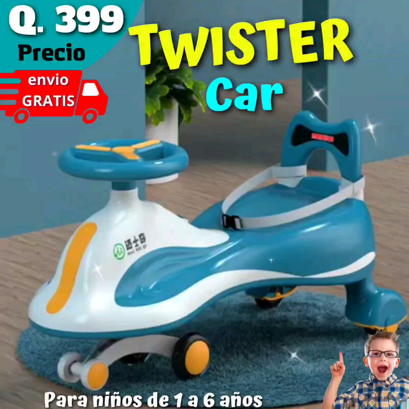 triciclo Twist Car para niños, camina al girar el volante