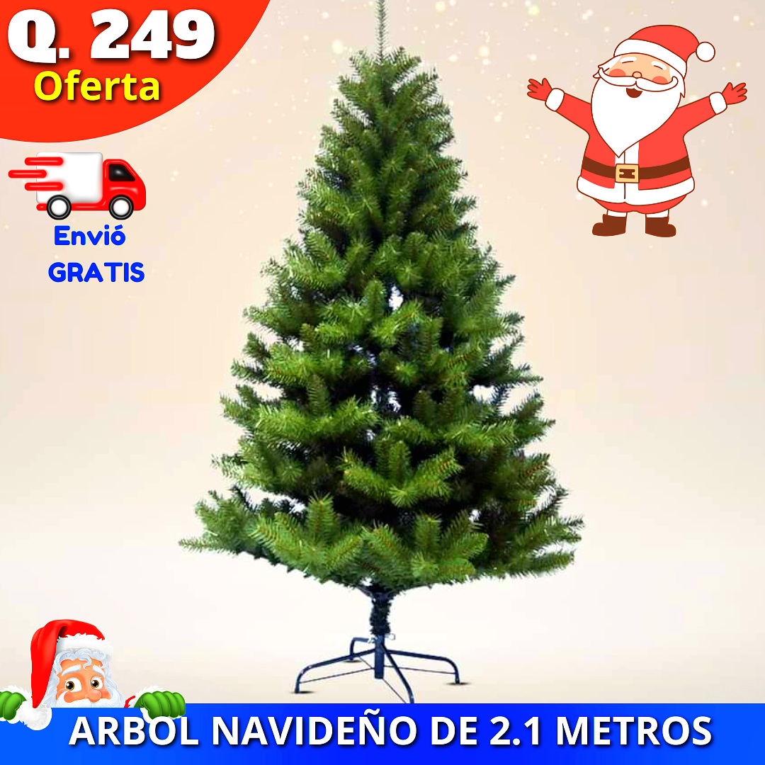 Arbol navideño de 2.2 metros, aspecto natural