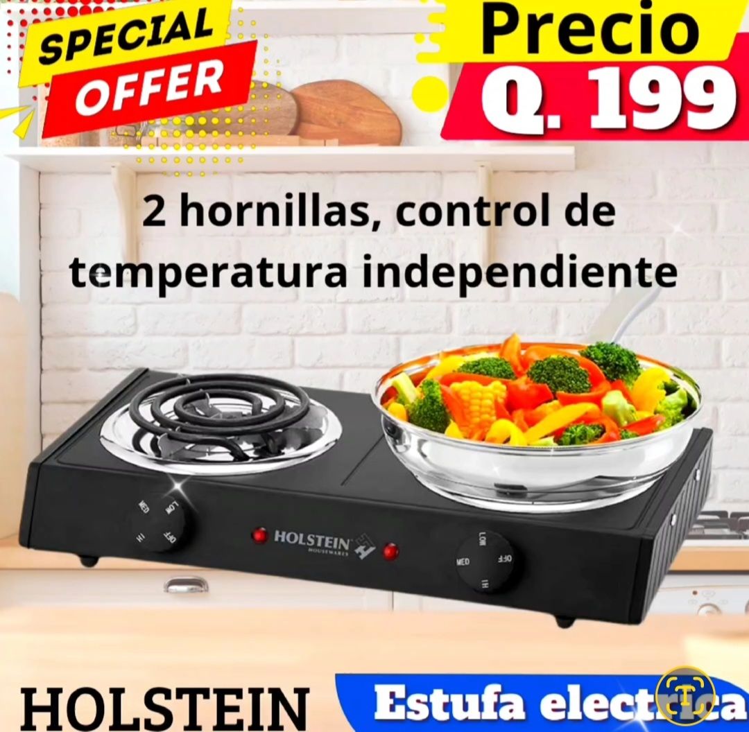 Estufa eléctrica de dos hornillas Holstein