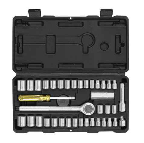 Juego de 39 herramientas 1/4&#39; y 3/8&#39; para mecánico, Pretul