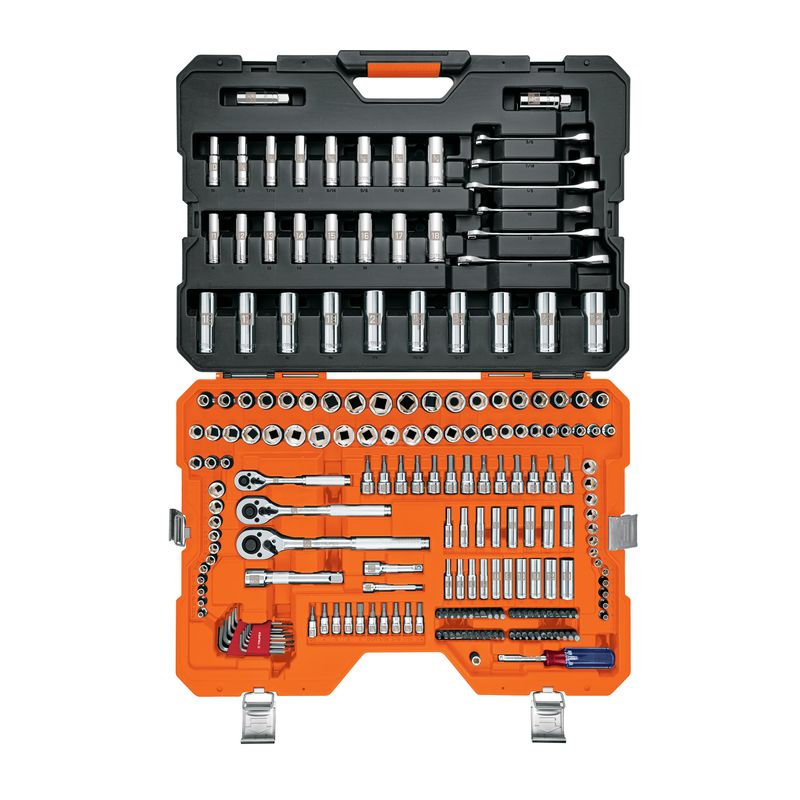 Juego 217 herramientas 1/4&quot;, 3/8&quot; y 1/2&quot; std y mm p/mecánico