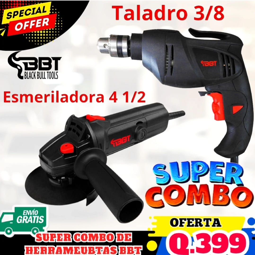 COMBO-ESMERILADORA+TALADRO BBT