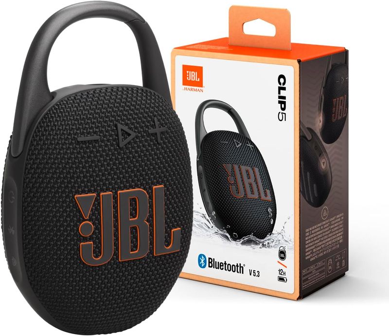 Bocina Portátil JBL Clip 5, Bluetooth, IP67, Color Negro
