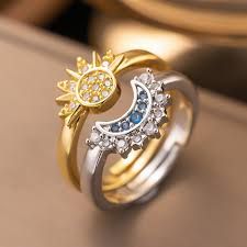 ANILLOS SOL LUNA AJUSTABLES