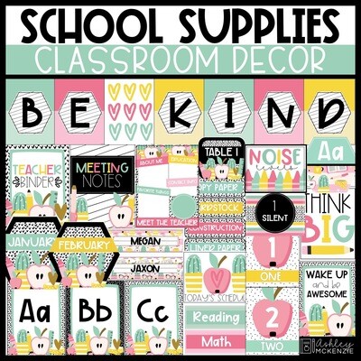 School Supplies Classroom Decor Bundle