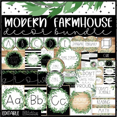 Modern Farmhouse Classroom Decor Bundle