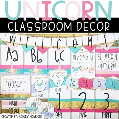 Unicorn Classroom Decor Bundle