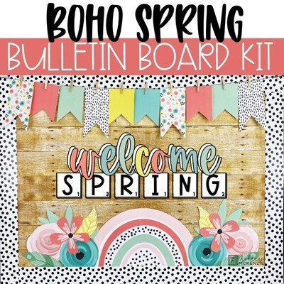 Boho Rainbow Spring Bulletin Board or Door Decor