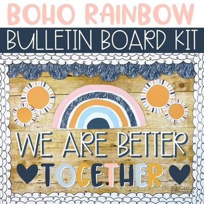 Boho Rainbow Back To School Bulletin Board or Door Decor