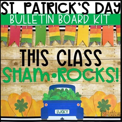 St. Patrick's Day Blue Truck Theme Bulletin Board or Door Decor