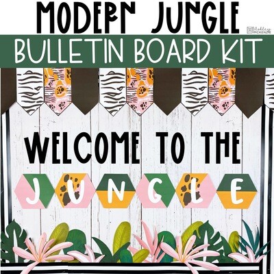 Modern Jungle Back To School Bulletin Board or Door Decor