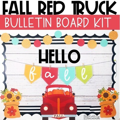 Fall Red Truck Theme Bulletin Board or Door Decor