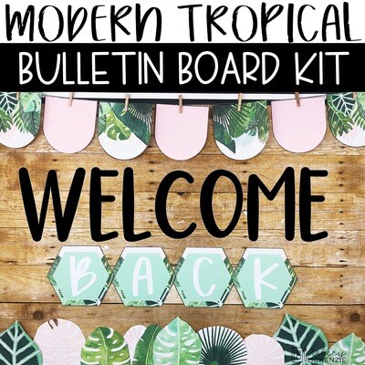 Modern Tropical Back to School Bulletin Board or Door Decor