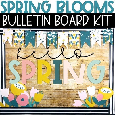 Spring Flowers Vintage Blooms Bulletin Board Kit