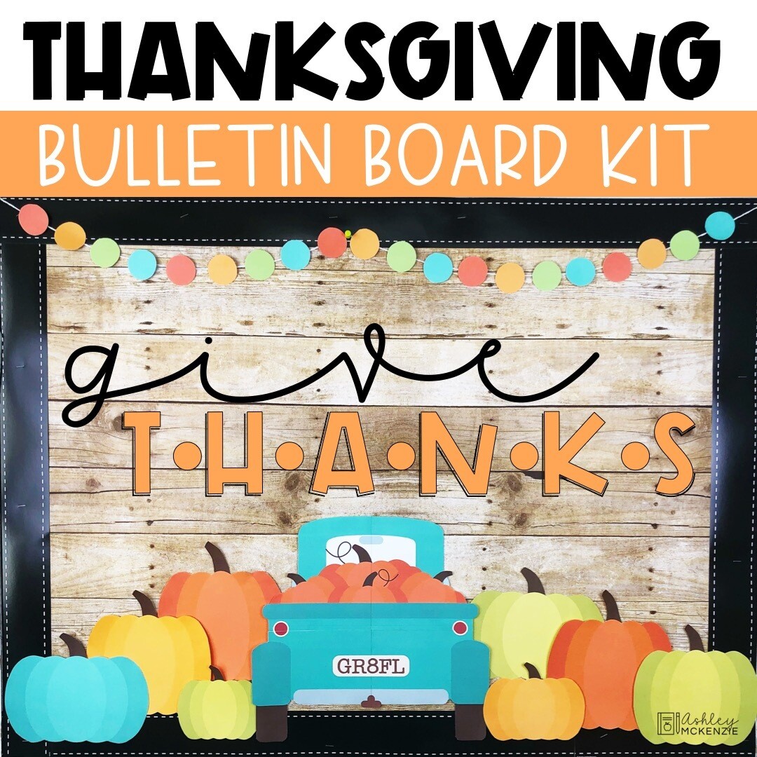 Thanksgiving Blue Truck Theme Bulletin Board or Door Decor