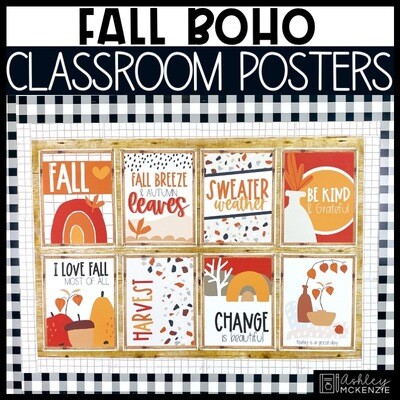 Boho Fall Classroom Posters - Editable!