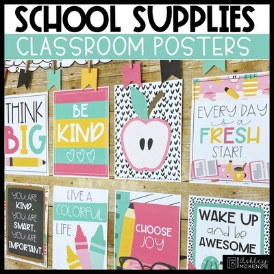 School Supplies Classroom Posters - Editable!