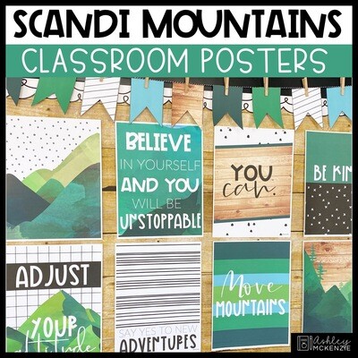 Scandi Mountains Classroom Posters - Editable!